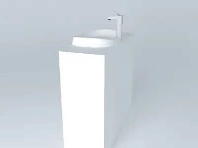 Simple white sink  Free 3D model