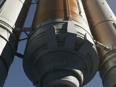 Rocket spaceship - With engine and Satellite 3D model