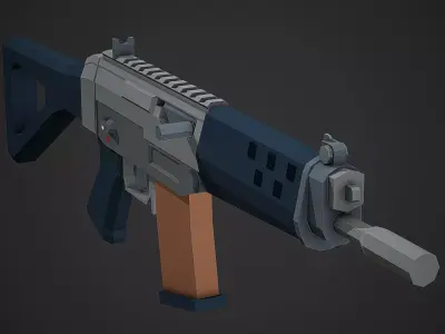 Stylized Sig Sg 552 Low Poly Mobile Ready Low-poly 3D model