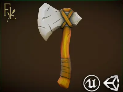 Stone Axe - Game Ready Weapon Low-poly 3D model
