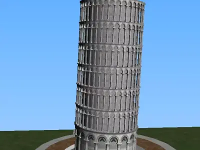 Pisa tower Italia 3D low-poly model Low-poly 3D model