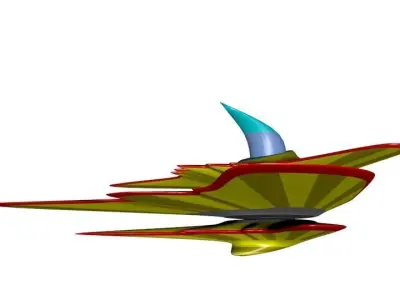 Spaceship flying saucer Low-poly 3D model