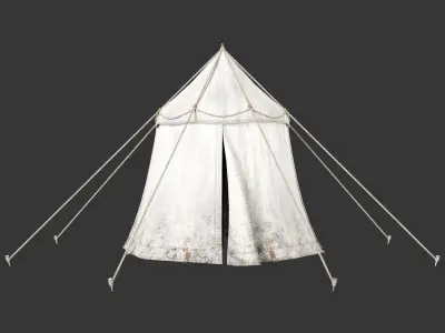 Medieval Common Camp Tent Medium Low-poly 3D model