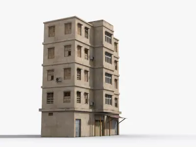 Arab Middle East Building x4 Low-poly 3D model