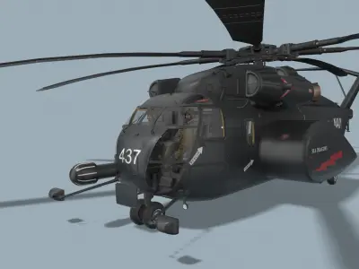 MH-53E Sea Dragon US Navy 2 Complex Animation Low-poly 3D model