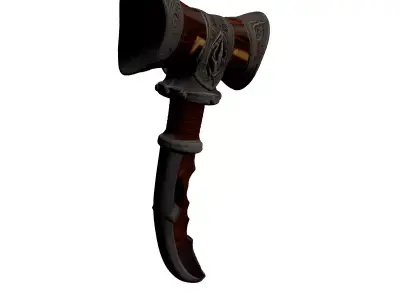 Ornate Fantasy Axe Dagger Weapon 3D model