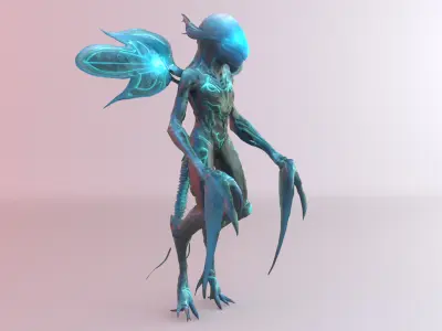 Bio-Alien Sentinel Sci-Fi Insectoid Creature 3D model
