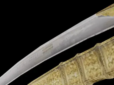Ottoman Yatagan Sword Low-poly 3D model