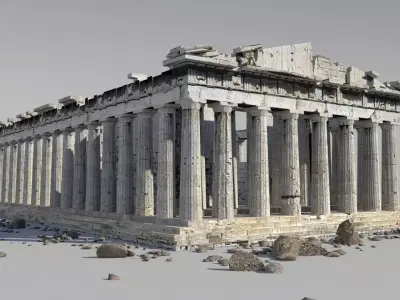 Parthenon Low-poly 3D model