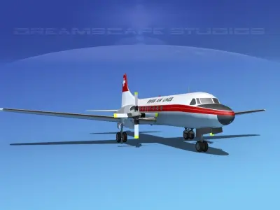 Convair CV-580 Swissair 3D model