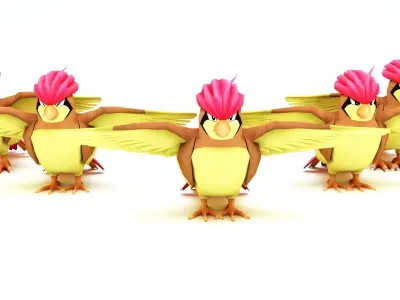 Pidgeotto Model group of pokemon birds 3D model