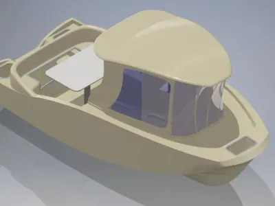 500cm campin fishing boat real scale reade for constraction 3D model