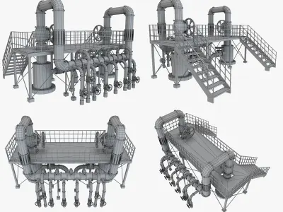 4 Piping System Set 1 3D model
