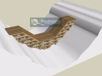 Studioizzo-md1 wooden bridge Free 3D model