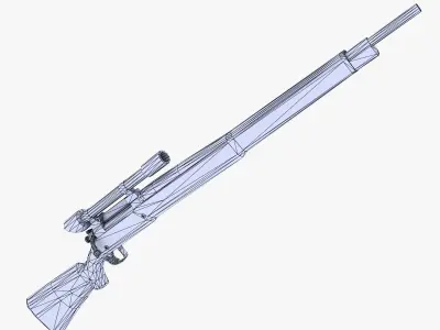 Bolt Action Sniper Rifle Low-poly 3D model