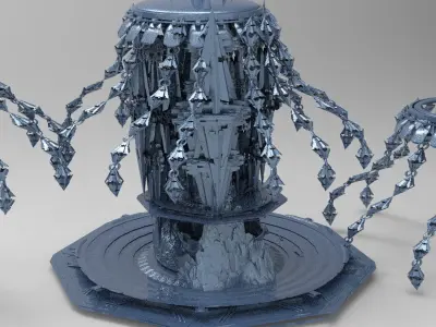 Jelly Fish Sci fi array  3 models  Low-poly 3D model