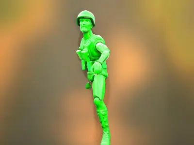 Green Plastic Soldier model pack Low-poly 3D model