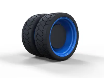 Low profile double wheel 3D model