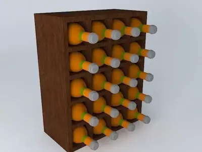 wall wine rack wine cellar wall Free 3D model