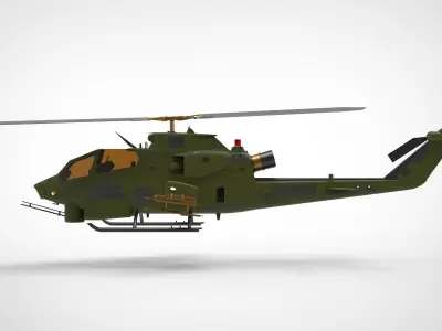 AH-1 Cobra Helicopter 3D model