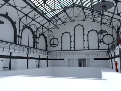 Swimming Pool Charlottenburg Low-poly 3D model