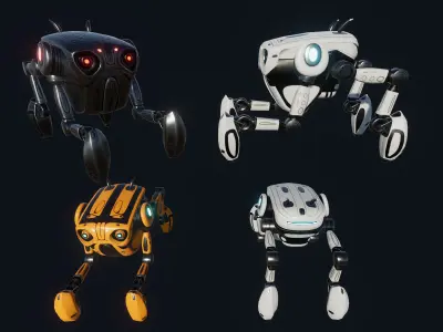 Spider Insect Robots Low-poly 3D model