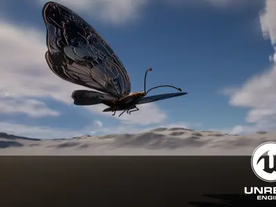 Fantasy Butterfly 01 Low-poly 3D model