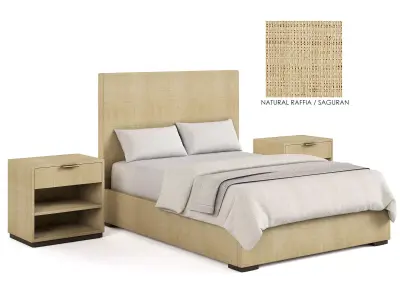RAFFIA BED  NIGHSTAND  Free 3D model