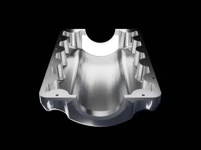 V6 Engine Oil Pan Dimension Accurate 3D Model Low-poly 3D model