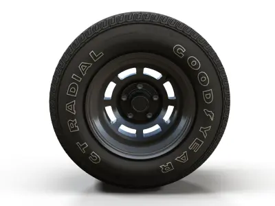 Muscle car highpoly wheel 3D model