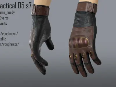 FPS hand glove tactical 05 s7 Low-poly 3D model