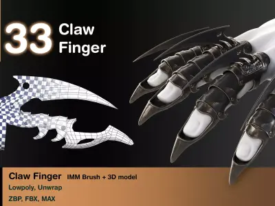 33 Claw Finger Low-poly 3D model