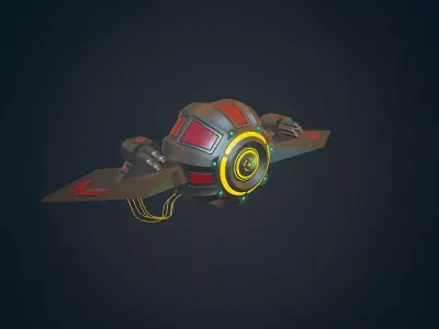 Sci-fi Military drone - 02 Low-poly 3D model