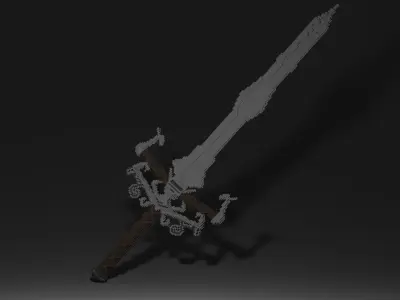 Knight Voxel Sword - Free 3D model