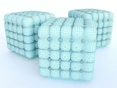 Ottoman three cubes Free 3D model
