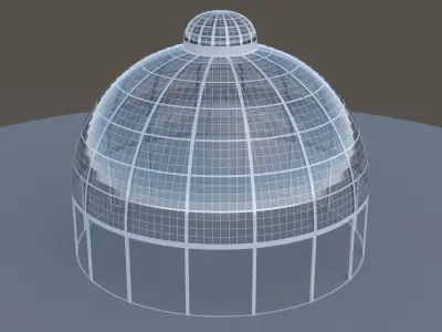 Dome glass buildings 3D Model Collection
