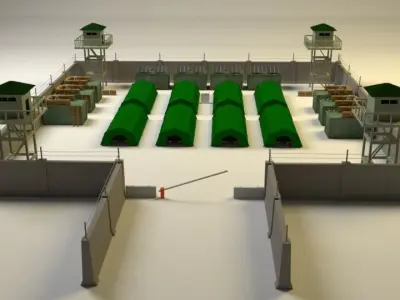 military base pack lowpoly for game and 3d print Free 3D model