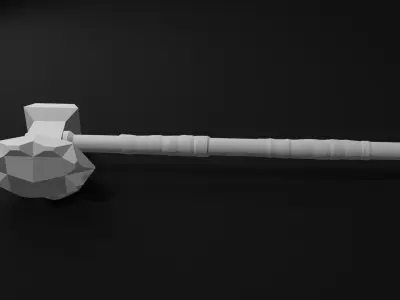 Minimalistic fantasy hammer 5 Free low-poly 3D model