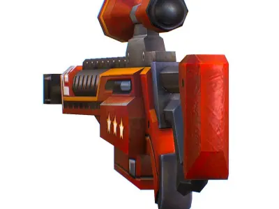 LowPoly Cartoon Sci-Fi Sniper Rifle Future Low-poly 3D model