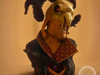 Colored 3D Printable Statue Zodiac Sign Aries Free 3D print model