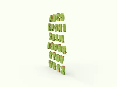 Alphabet Animal Dinosaur v001 Low-poly 3D model