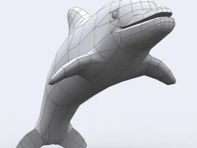 3DRT - toonpets animals Dolphin  Low-poly 3D model