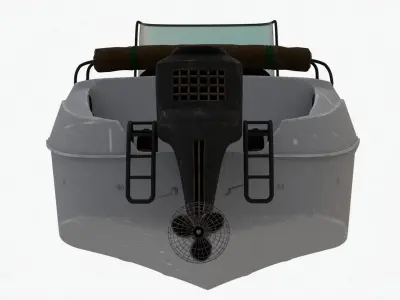 4K Motor Boat Salyut 430 Arnold Material Low-poly 3D model