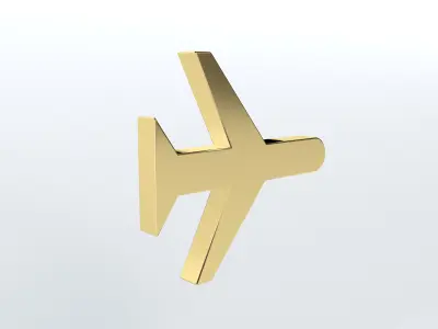 Airplane Mode Symbol v1 006 Low-poly 3D model