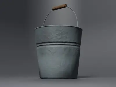 Medival stylized bucket Free low-poly 3D model