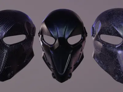 Ballistic Mask - Armored - Helmet Low-poly 3D model