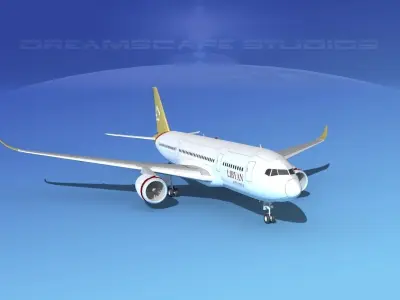 Airbus A350-800 Libyan 3D model