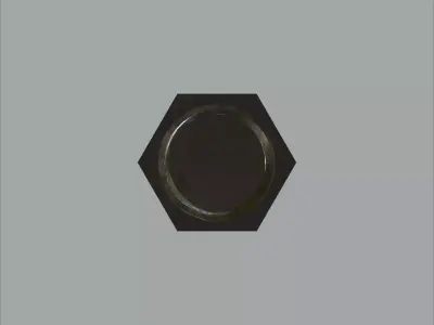 Steel stained Hex Bolt M5 High-Precision with 4K PBR Textures 3D model