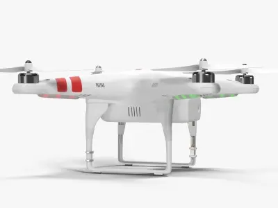 DJI Phantom 2 Quadrocopter Body Low-poly 3D model