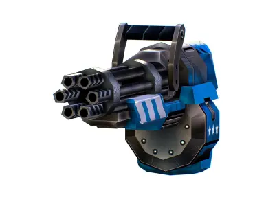 LowPoly Sci-Fi Assault Heavy Machine Gun Low-poly 3D model